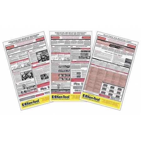 OSHA Tire Service Charts Kits MPN:39998