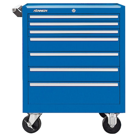 Rolling Tool Cabinet, 7 Drawer, Blue, 27 in W MPN:277XBL