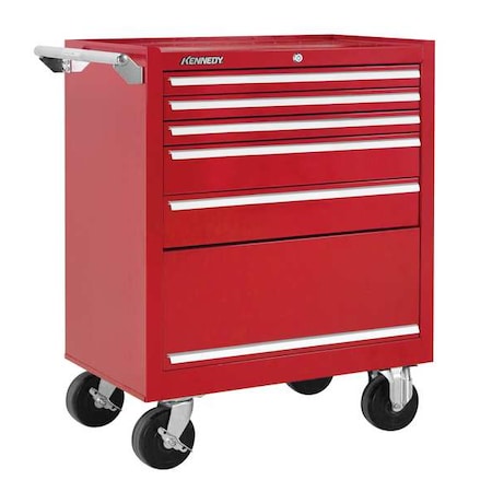Rolling Tool Cabinet, 5 Drawer, Red, 29 in W x 20 in D x 35 in H MPN:295XR