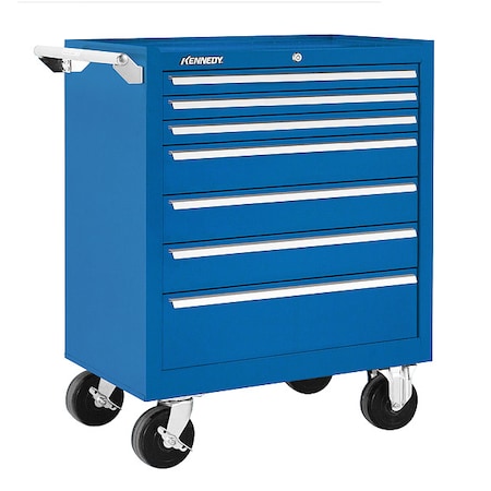 Rolling Tool Cabinet, 7 Drawer, Blue, 29 in W MPN:297XBL