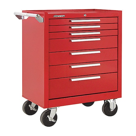 K2000 Series Rolling Tool Cabinet, 7 Drawer, Red, Steel, 29 in W x 20 in D x 35 in H MPN:297XR