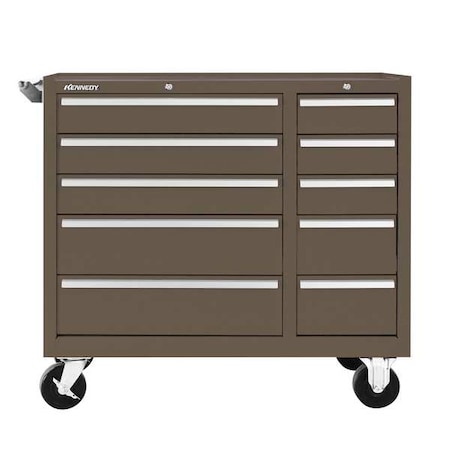 K1800 Series Rolling Tool Cabinet, 10 Drawer, Brown, Steel, 39-1/2 in W x 18 in D x 35 in H MPN:310XB