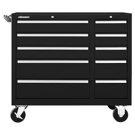 Rolling Tool Cabinet, 10 Drawer, Black, 39 in W MPN:310XBK