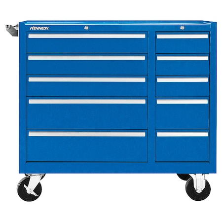 Rolling Tool Cabinet, 10 Drawer, Blue, 39 in W MPN:310XBL