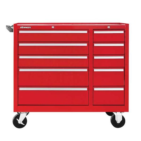 K1800 Series Rolling Tool Cabinet, 10 Drawer, Red, Steel, 39-1/2 in W x 18 in D x 35 in H MPN:310XR