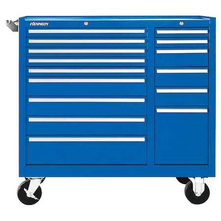 Rolling Tool Cabinet, 15 Drawer, Blue, 39 in W MPN:315XBL