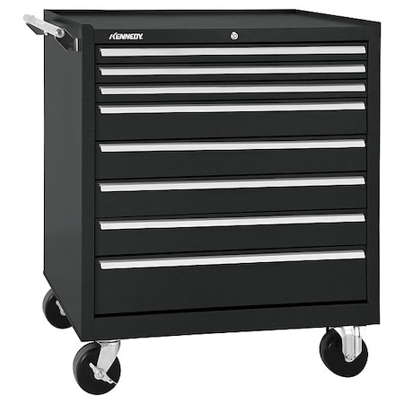 Rolling Tool Cabinet, 8 Drawer, Black, 34 in W MPN:348XBK