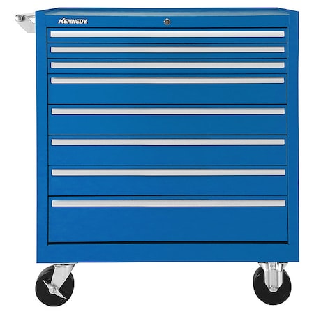 Rolling Tool Cabinet, 8 Drawer, Blue, 34 in W MPN:348XBL