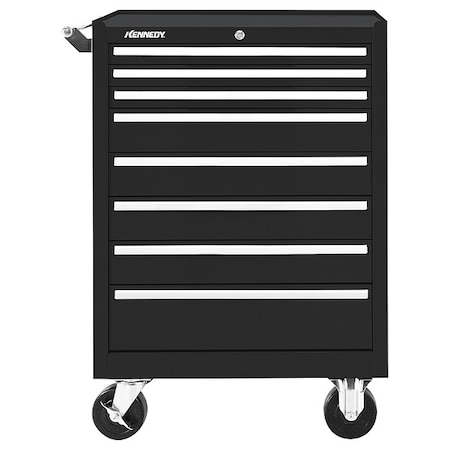 Rolling Tool Cabinet, 8 Drawer, Black, 27 in W MPN:378XBK