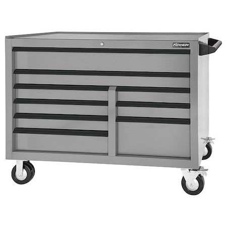 Rolling Tool Cabinet, 9 Drawer, Gray, 54 in W MPN:549MPGY