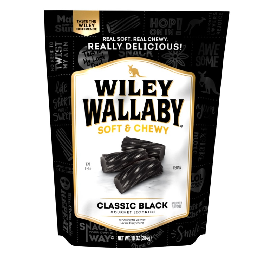 Wiley Wallaby Classic Black Licorice, 10 Oz, Pack Of 10 Candy Bags MPN:KEC121111