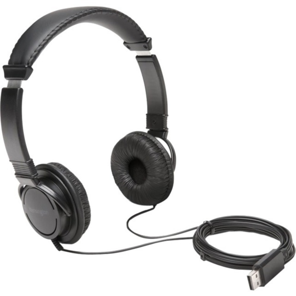 Kensington Classic USB-A Headphone - Stereo - USB Type A - Wired - Over-the-head - Binaural - Circumaural - 6 ft Cable MPN:K97600WW
