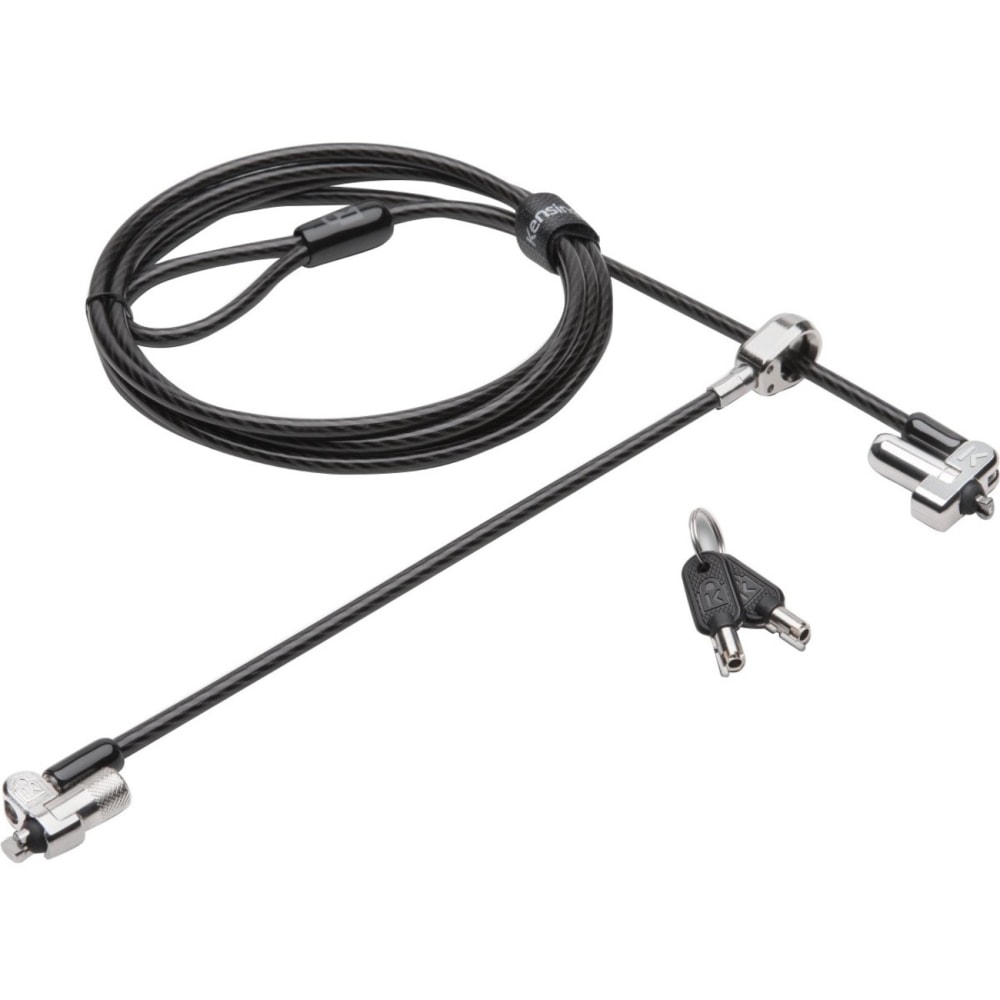 Kensington N17 Keyed Dual Head Laptop Lock for Dell Devices - 6 ft Cable - Keyed Lock - Black - Carbon Steel - For Notebook, Tablet MPN:K67995WW