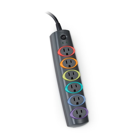 Power Strip, Surge, Smart, 6 Outlet(s) 8 ft. MPN:K62144NA