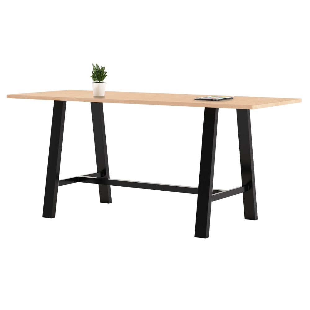 KFI Studios Midtown Bistro-Height Laminate Rectangular Conference Table, 41inH x 96inW x 36inD, Maple/Black MPN:819832023244