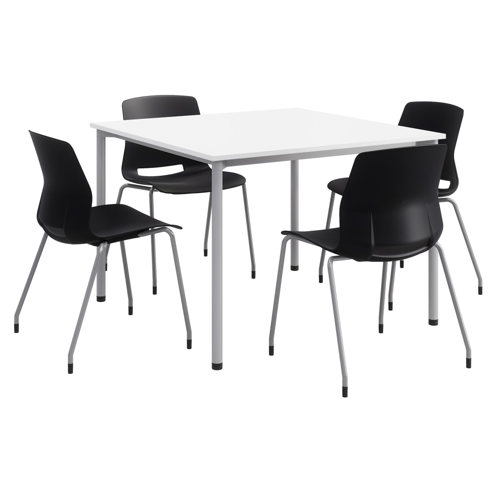 KFI Studios Dailey Square Dining Set, White/Silver/Black MPN:840031921406
