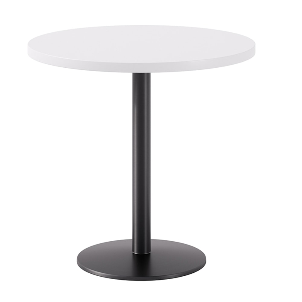 KFI Studios Proof Cafe Round Pedestal Table, 29inH x 30inW x 30inD, Designer White Top/Black Base MPN:840031943477