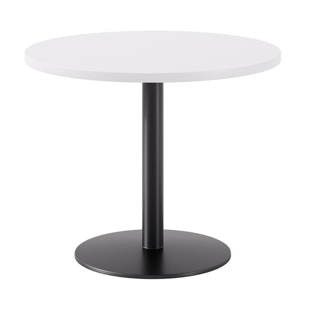 KFI Studios Proof Cafe Round Pedestal Table, 29inH x 36inW x 36inD, Designer White Top/Black Base MPN:840031943576