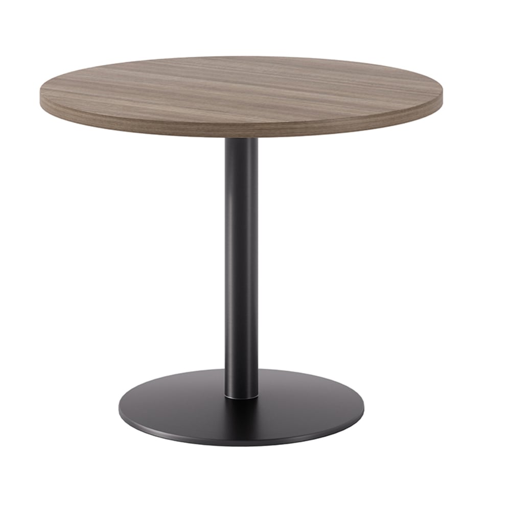 KFI Studios Proof Cafe Round Pedestal Table, 29inH x 36inW x 36inD, Studio Teak Top/Black Base MPN:840031943583