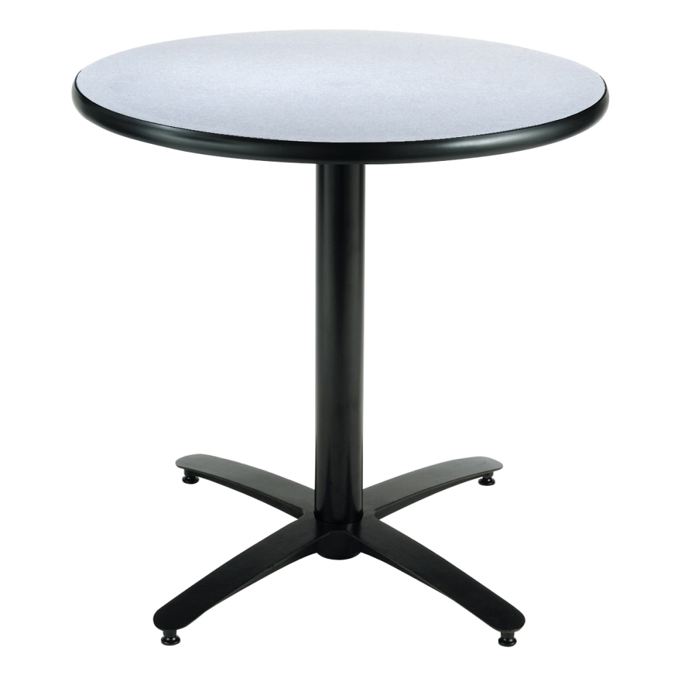 KFI Studios Laminate Breakroom Table With X-Shaped Base, 29inH x 42inW x 42inD, Gray Nebula MPN:T42RD-B2125-BK-GYN