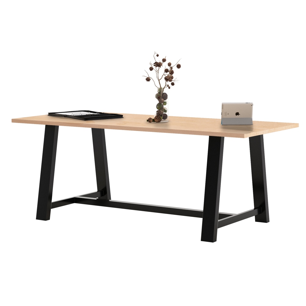 KFI Studios Midtown Standard Height Laminate Conference Table, 30inH x 84inW x 42inD, Maple/Black MPN:819832022469