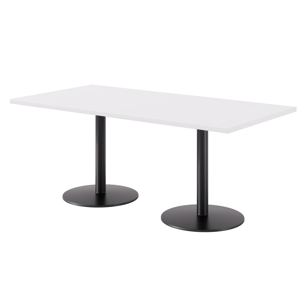 KFI Studios Proof Bistro Rectangle Pedestal Table, 29inH x 72inW x 36inD, Designer White/Black MPN:840031943774