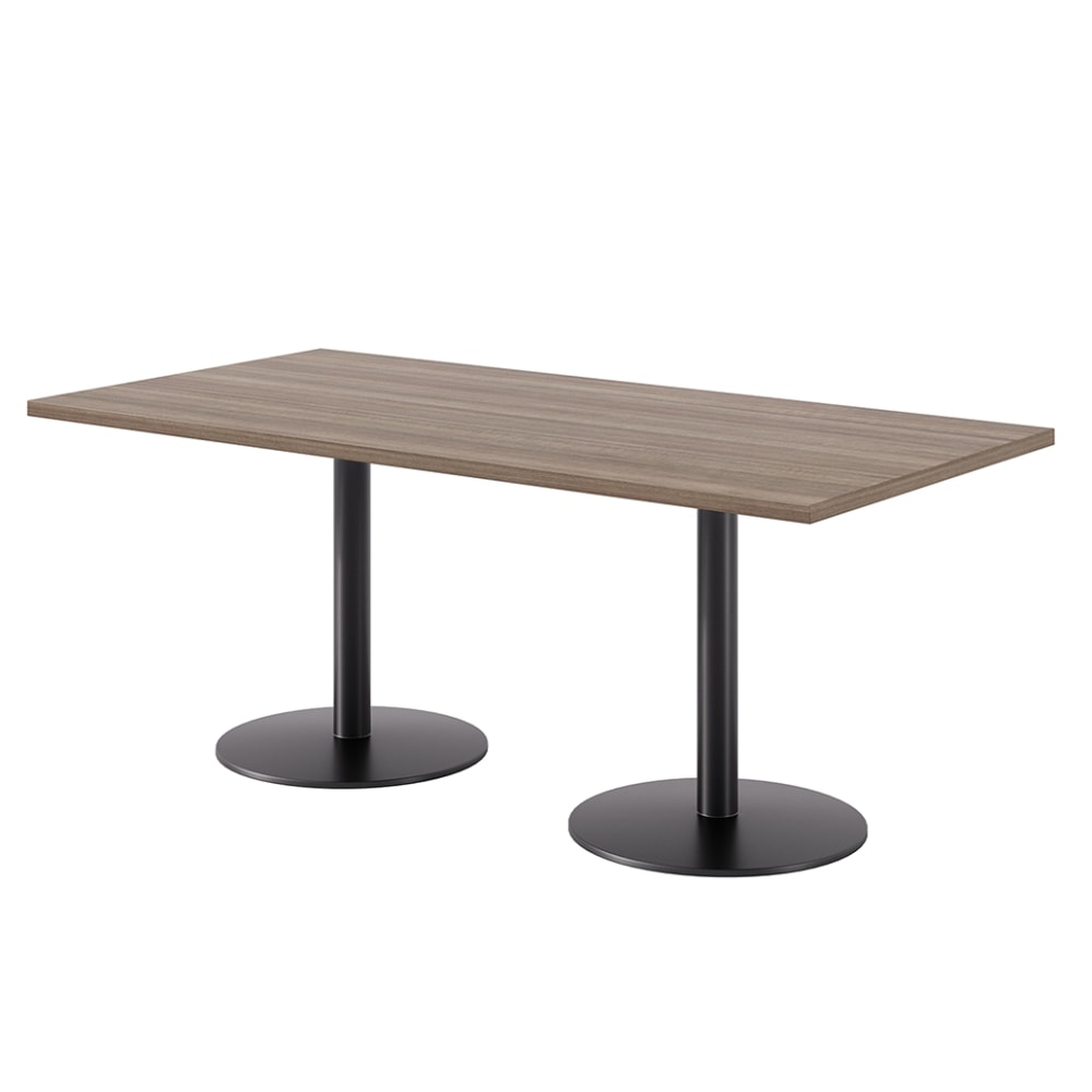 KFI Studios Proof Bistro Rectangle Pedestal Table, 29inH x 72inW x 36inD, Studio Teak/Black MPN:840031943798