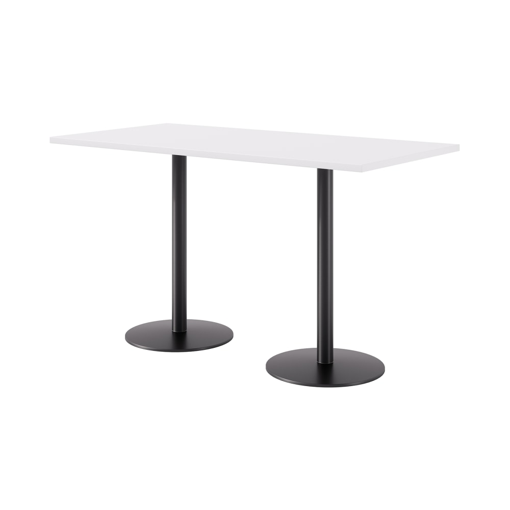 KFI Studios Proof Bistro Rectangle Pedestal Table, 41inH x 72inW x 36inD, Designer White/Black MPN:840031943828