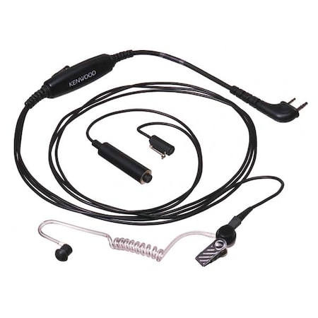 Three-wire Lapel Mic with Earpiece, Black MPN:KHS-9BL