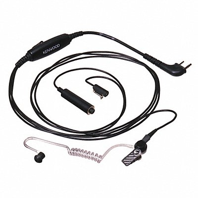 Three-wire Lapel Mic with Earpiece Black MPN:KHS-9BL