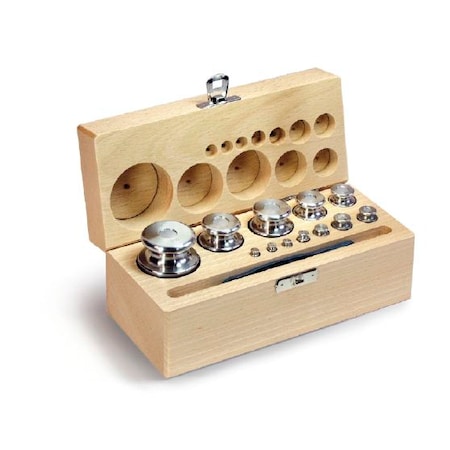 F2 1 mg - 100 g Set of weights in woode MPN:333-03