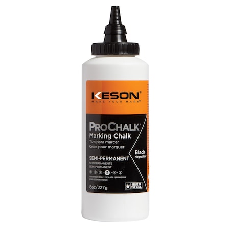 Marking Chalk, Black, Semi-Permanent, 8oz MPN:8BLACK