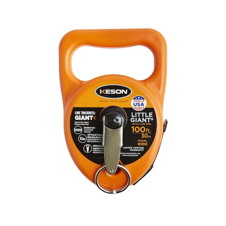 Chalk Line Reel, 12 oz, Braided, 100 ft L MPN:G100