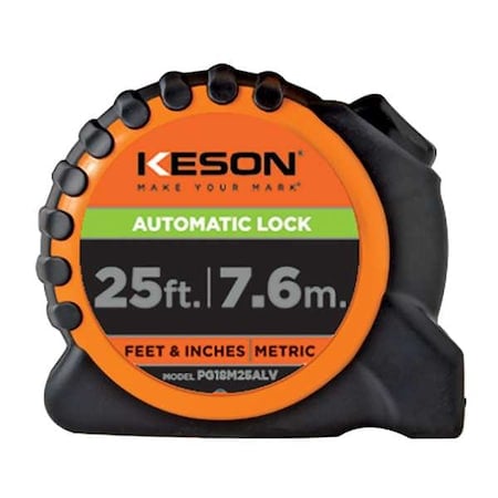 Metric and SAE Tape Measure, Auto Lock MPN:PG18M25ALV