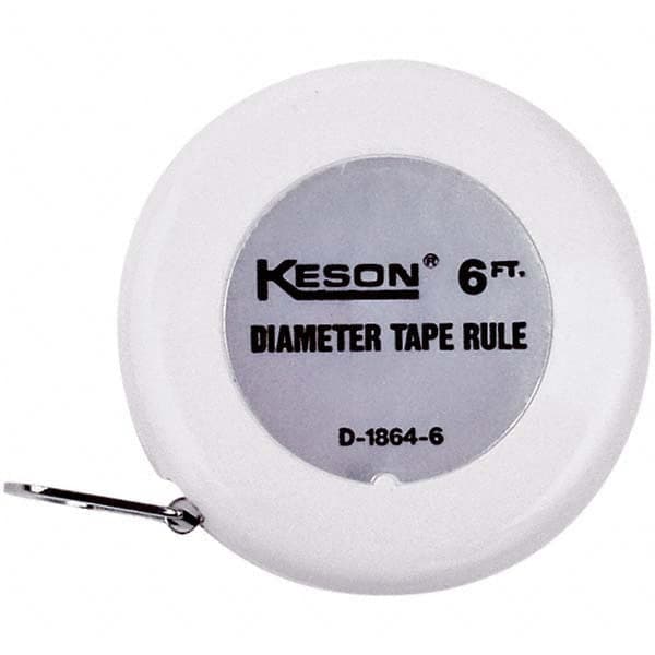 Diameter Tape Measures; Minimum Measurement (Meters): 0.00 ; Maximum Measurement (Inch): 72 ; Maximum Measurement (Feet): 6.00 ; Maximum Measurement (Meters): 72.00 ; Graduation (mm): 1/64 in ; Graduation (Inch): 1/64 in MPN:D18646