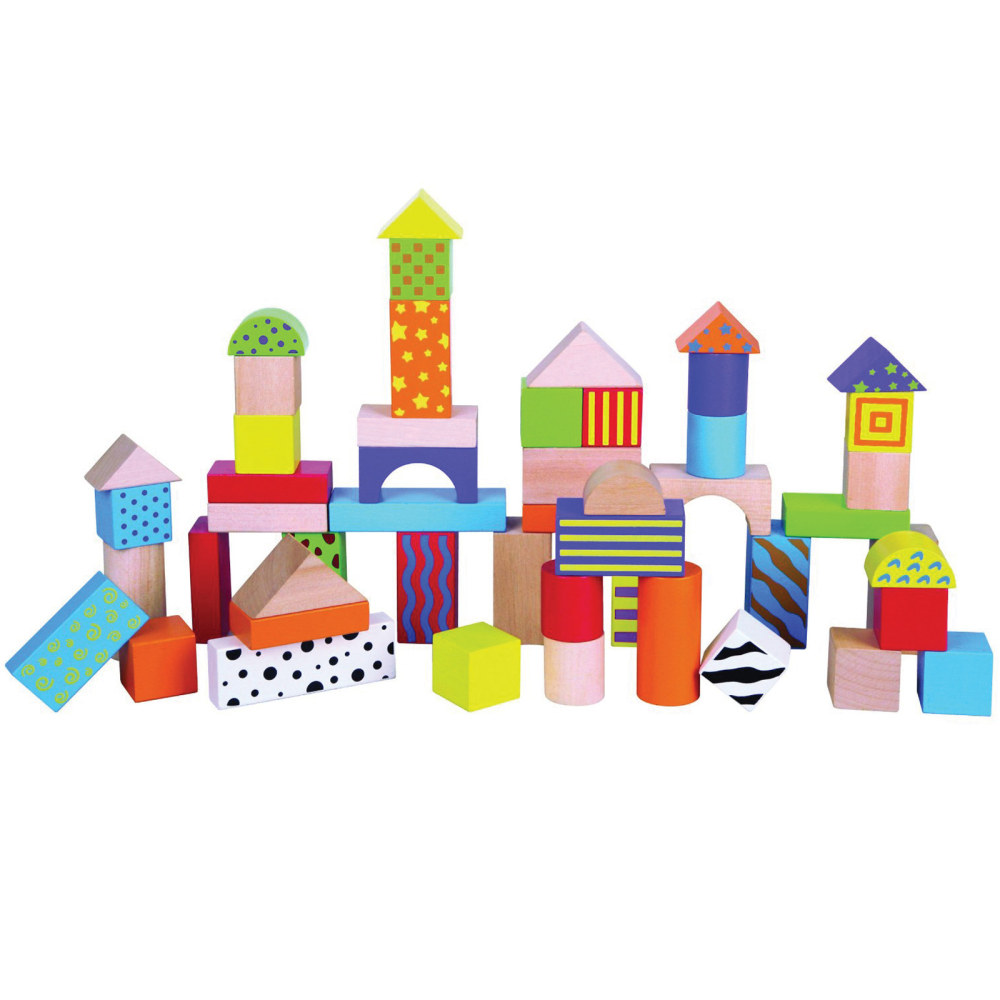 The Original Toy Company Wooden Blocks Building Set, 50 Pieces MPN:OTC59695