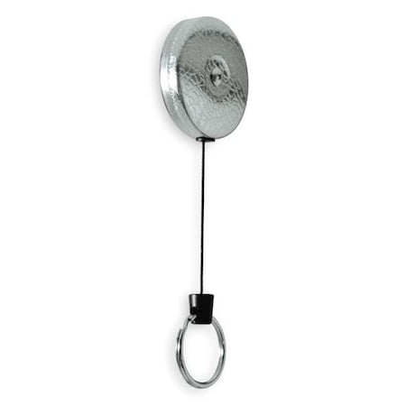 Key Reel, Chrome, Kevlar Cord, Silver Texture MPN:0483-821