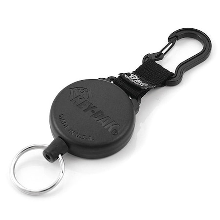 Key Reel, Black, Stainless Steel Spring, Polycarbonate Housing, Clip-On Belt Hook, Zinc Alloy MPN:0488-603