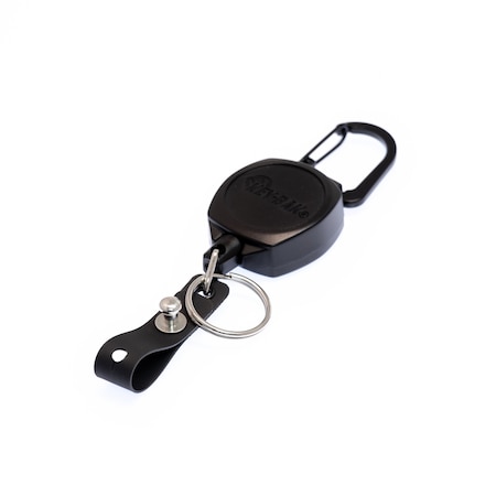 Hi capacity Badge and Key Retractor, 24 in. Cord, Carabiner Attach, Hi Capacity Dual ID/Split Ring End MPN:0KB12-0A22