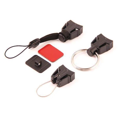 Key Reel Accessory Kit, Black, Plastic, Quick Release Ring MPN:0TRG-00G