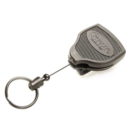 Key Reel, Split Ring Type, 1 1/4 in Ring Size, Black MPN:S48-LEK