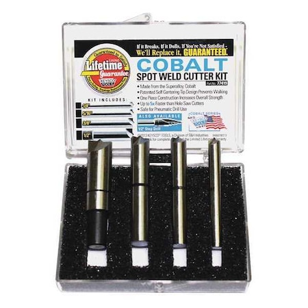Spot Weld Cutter Set, 4pc, 50, Cobalt MPN:77419