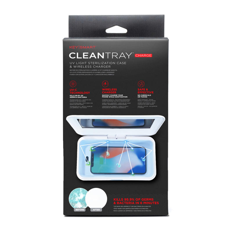 KeySmart CleanTray Charge Wireless Charging UV Light Sterilizer, White MPN:KS926-WHT