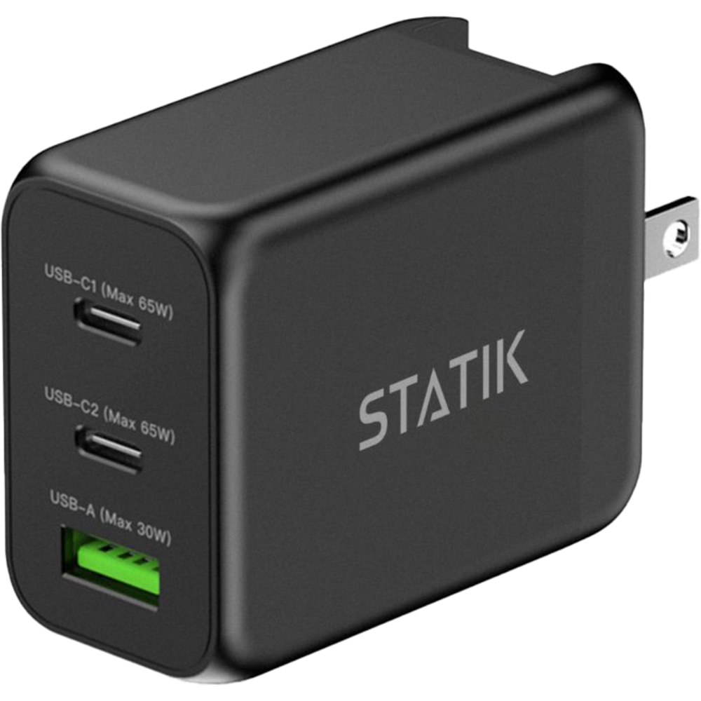 Statik 65W GaN Power Adapter, Black, PUP-0290 MPN:PUP-0290