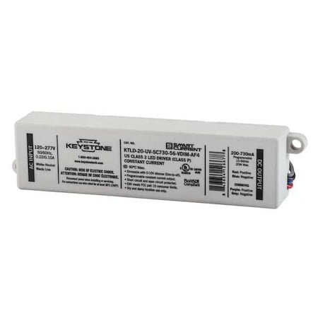 LED Driver, 0-10V, 6-5/16 in - L, 1PK MPN:KTLD-25-UV-PS450-54-VDIM-LP2
