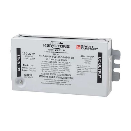 LED Driver, 0-10V, 11 in - L, 1PK MPN:KTLD-30-UV-SC1050-56-VDIM-U7-CP