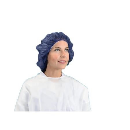 Pleated Navy Bouffant Cap, 1000/CS MPN:111NWI-10-21-NAVY