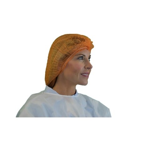 Pleated Orange Bouffant Cap, 1000/CS MPN:111NWI-10-24-ORANGE