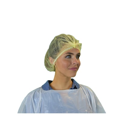 Pleated Yellow Bouffant Cap, 1000/CS MPN:111NWI-10-24-YELLOW