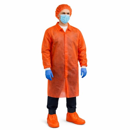 Orange Lab Coats MED 30/cs MPN:LC0-ORE-NW-V-MED-ORANGE